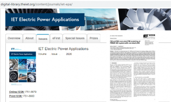 پذیرش دو مقاله برای انتشار در نشریه IET Electric Power Applications